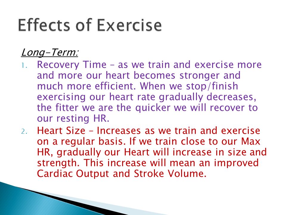 Long Term Responses to Exercise & Cardiac Output